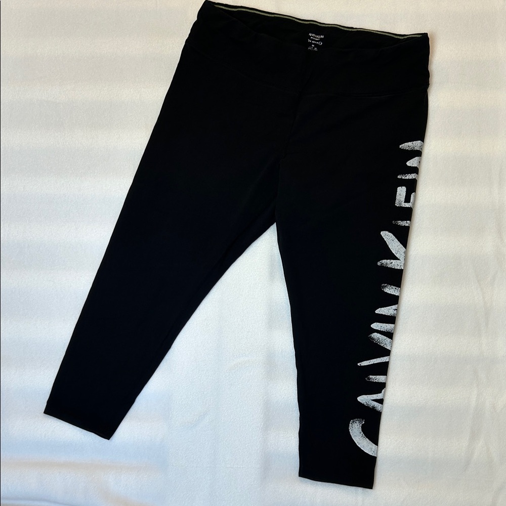 Calvin Klein Performance Leggings 3X Black Logo Athletic Workout Yoga Pants